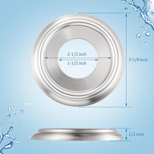 Enhon 2 Pack Metal Tub Spout Cover Ring, Bathroom Faucet Remodeling Wall Plate - Image 2