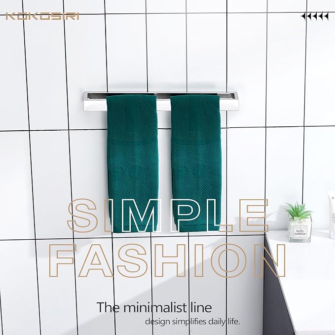 KOKOSIRI Towel Holder Chrome Bath Towel Bar Rack 16-Inch Kitchen Holder - Image 3