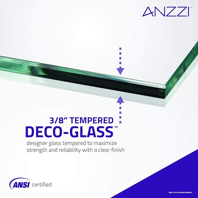 ANZZI 72" x 30" Frameless Shower Door in Matte Black, Water Repellent Glass - Image 5