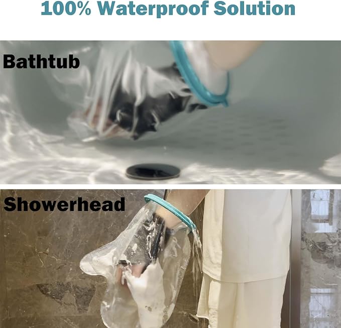 Cast Covers for Shower Foot Soft Green Adult, Waterproof Cast Cover/Bag - Image 2