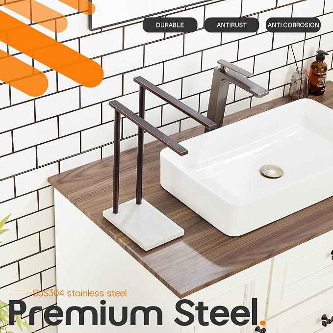 Stand Towel Holder for Bathroom Vanity Countertop 2-Tier Towel Racks - Image 7