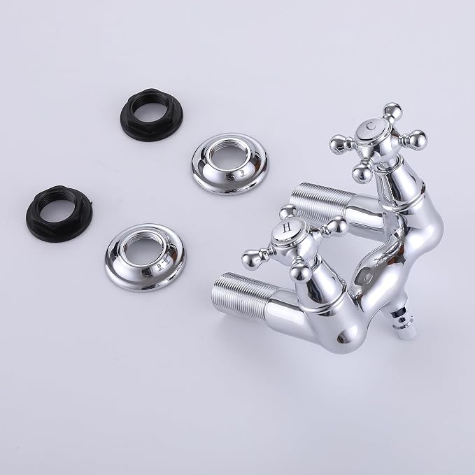 SUMERAIN Wall Mount Tub Faucet Vintage Leg Tub Filler 3-3/8 Inch Center High - Image 7