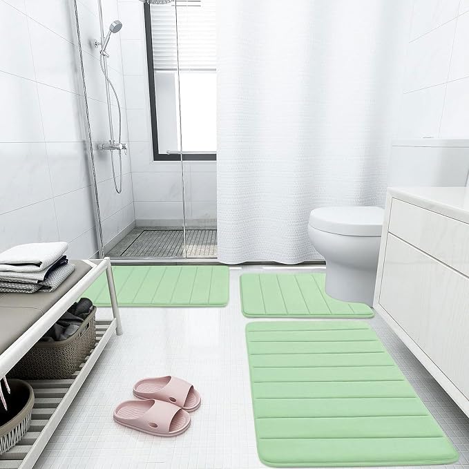 Buganda Memory Foam Bath Mat, Ultra Soft and Non-Slip Bathroom Rugs, Water - Image 6