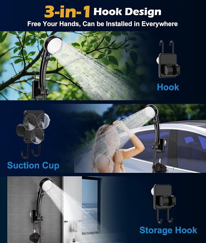 Upgraded Portable Shower for Camping, Rechargeable Camping Shower - Image 7