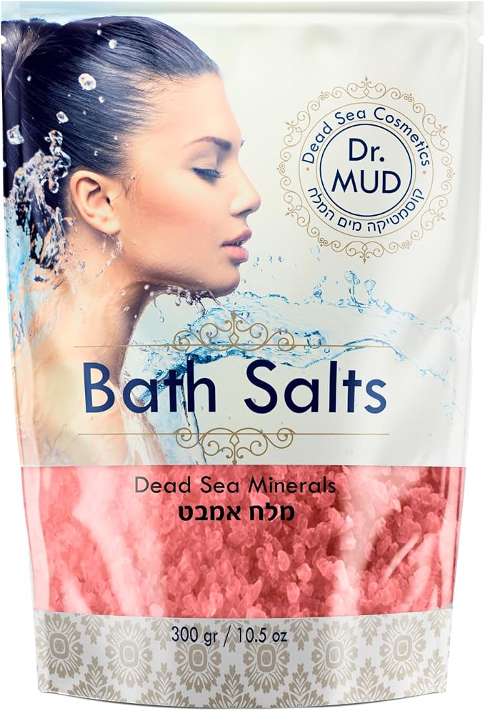 Natural Dead Sea Salt 100% Mineral-Rich Bath Soak, More Minerals Than Epsom Salt by DrMuddeadseacosmetics