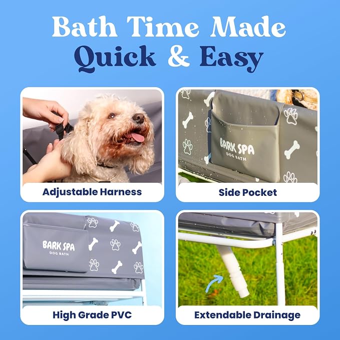Dog Bath Tub - Free Brush & Towel – Foldable & Portable Dog Washing Station – - Image 3
