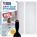 XXL Anti Slip Shower Stickers 12 PCS, Invisible Non-Slip Shower Strips by ClearBloom