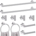 Lairuier Polished Chrome Bathroom Hardware Set, 10-Piece Towel Bar Set SUS304 by LairuierBathroomHardwareSet