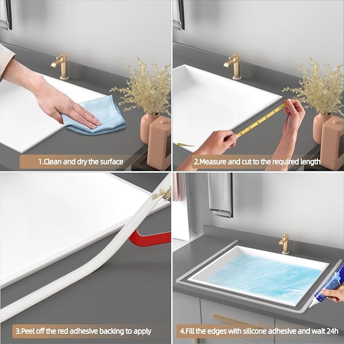 39” Black Shower Threshold Water Dam Stopper - Image 9