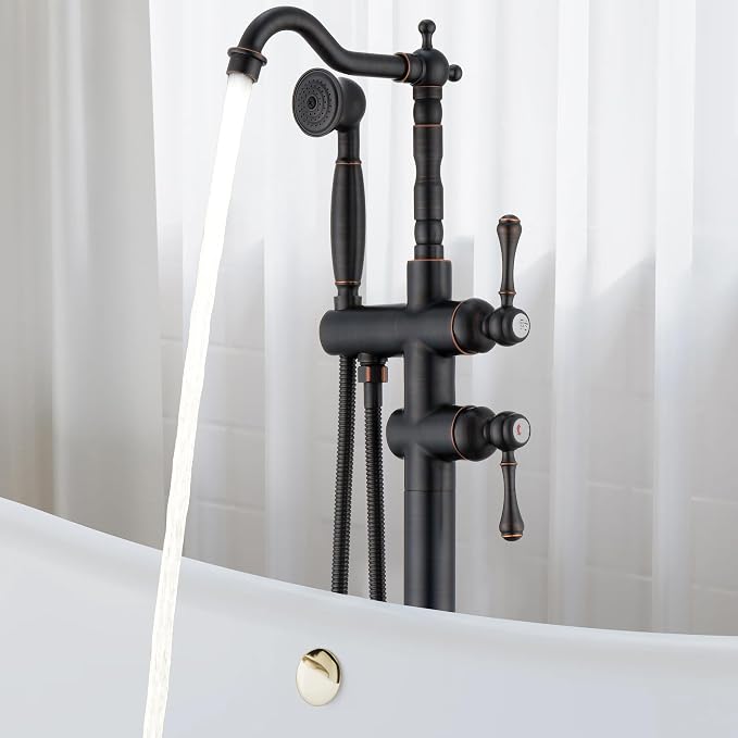 Oil Rubbed Bronze Freestanding Bathtub Faucet Sets Single Handle by JetsBath