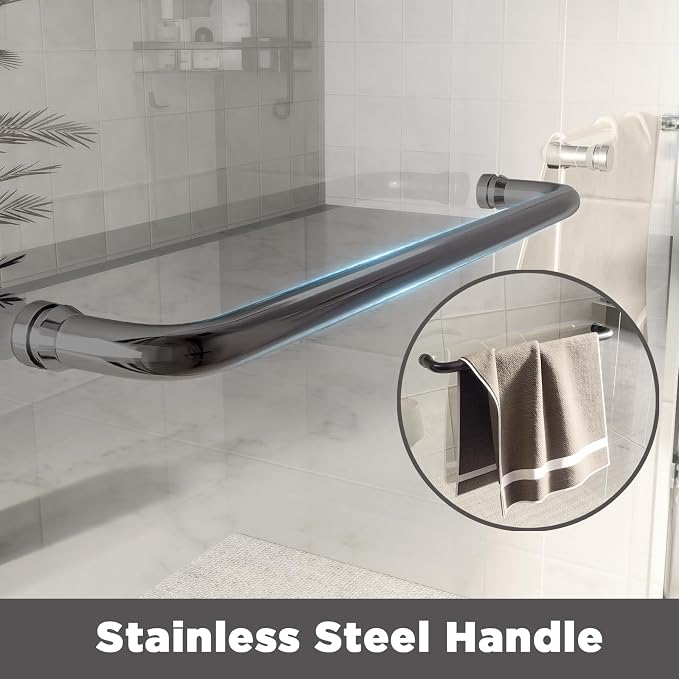Shower Doors Glass Sliding, Semi-Frameless, 1/4" Inch Sgcc Tempered Glass - Image 5