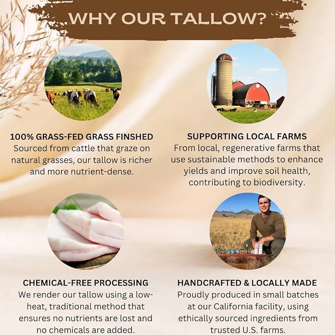 Untamed Organics Pure Tallow 100% Grass-Fed Grass-Finished Beef Tallow Balm - Image 9