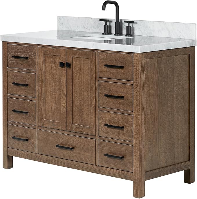 ARIEL Cambridge 49 Inch Single Rectangle Sink Bathroom Vanity - Image 4