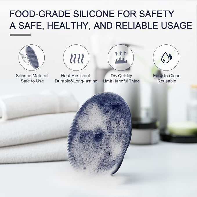 Silicone Body Scrubber Shower Bath Wash Brush Gentle Exfoliating Scrub - Image 4