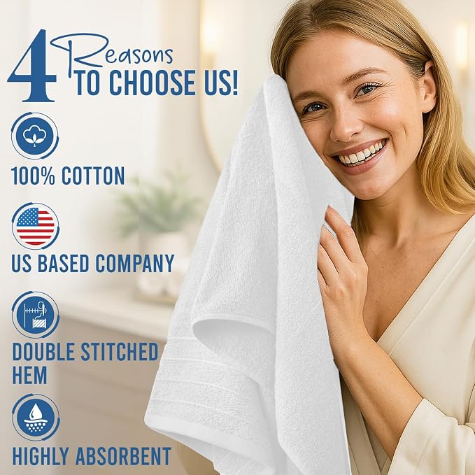 DAN River Extra Large Bath Towels Set of 4, 30 x 60 Inches - Image 5