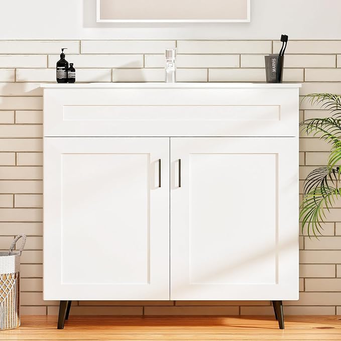 24/30/36IN Bathroom Vanities-Bathroom Sink Cabinet, Equipped Ceramic Sink - Image 9