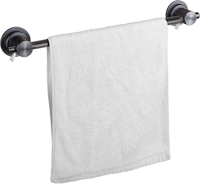 JiePai Suction Cup Towel Bar 24 Inch Oil Rubbed Bronze, Removable Modern Vacuum - Image 3