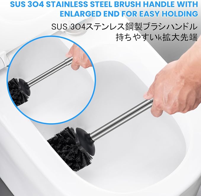 Stainless Steel Toilet Brush and Holder Toilet Brush and Cases Bathroom Bowl - Image 6