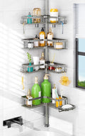 HAMITOR Shower Caddy Tension Pole: 4-Tier Corner Rustproof Bathroom Organizer by HAMITOR