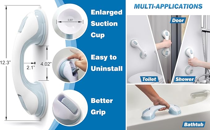 AirTight® Grab Bars for Shower Heavy-Duty 12.3-Inch ADA Compliant Grab Bar for - Image 2