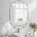 Bathroom Mirror for Wall, Beveled Edge Frameless Wall Mount Vanity Mirror by ladynow