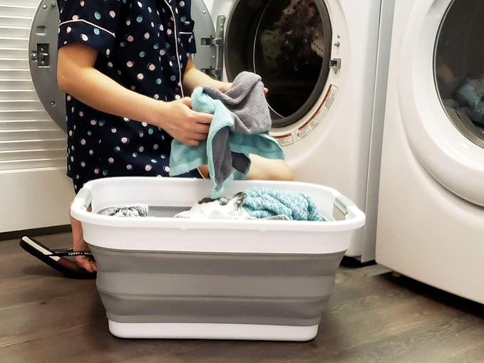SAMMART Set of 2-41L Collapsible Plastic Laundry Basket-Pop Up Storage - Image 5