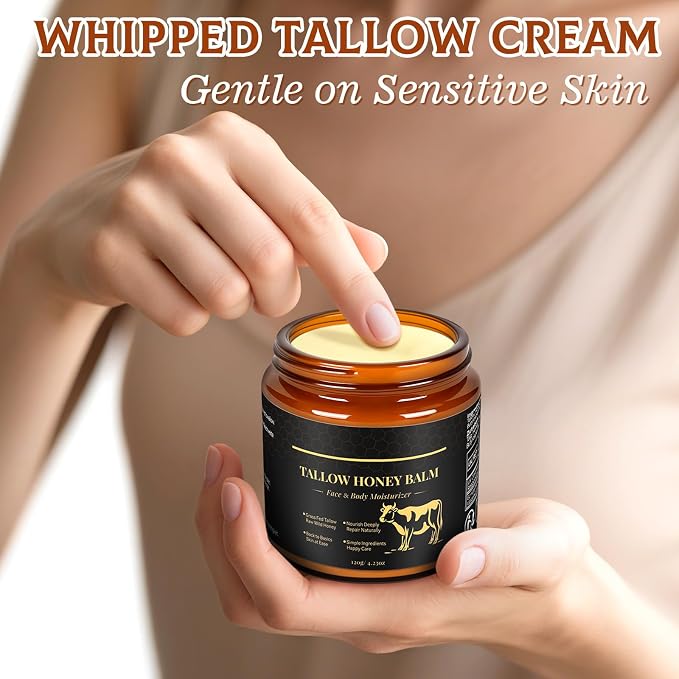 Beef Tallow for Skin, Tallow and Honey Balm for Face, Grass Fed Beef Tallow for - Image 2