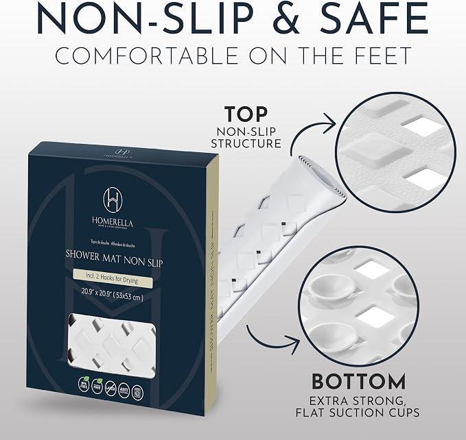 homerella® Shower Mat Non Slip Anti Mold, Non Slip Shower Mats - Image 5