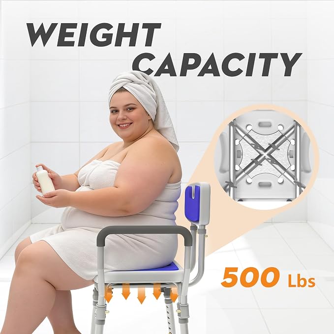Shower Chair for Inside Shower，500 lbs Heavy Duty Bath Seat for Elderly and - Image 4