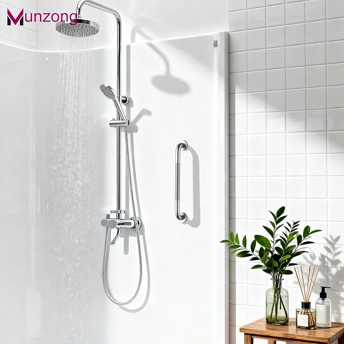 16 Inch Anti Slip Shower Grab Bar, Munzong 2 Pack Handicap Grab Bars, Brushed - Image 5