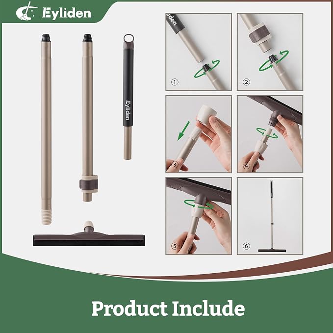 Eyliden 17" Floor Squeegee, Scratch-Free Water Removal EVA Broom | Dual-Layer - Image 7