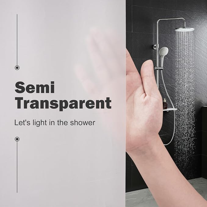 UFRIDAY Shower Stall Curtain 36x72 inches, Frosted Small Stall Shower Curtain - Image 2