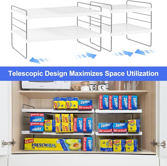 Pantry Organizers and Storage, 3 Tiers Expandable Foil and Plastic Wrap - Image 4