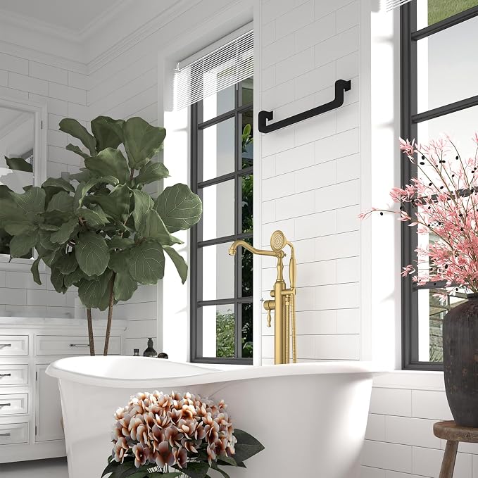 Hoimpro Free Standing Tub Faucet Freestanding Tub Filler Bathtub Faucet Stand - Image 8
