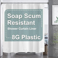 AmazerBath Plastic Shower Curtain, 72 x 65 Inches PEVA Heavy Duty White Shower by AmazerBath