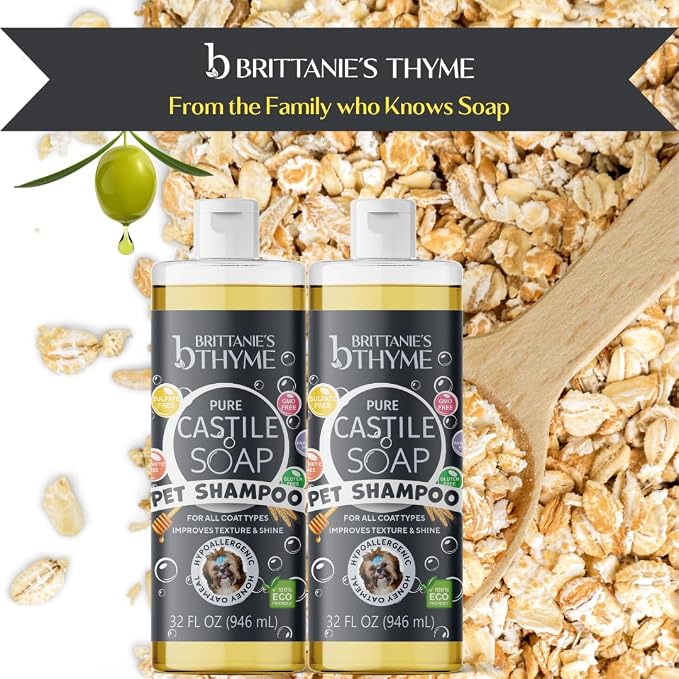 Brittanie's Pure Castile Pet Wash - 32oz 2 Pack | Gentle Shampoo + Conditioner - Image 5