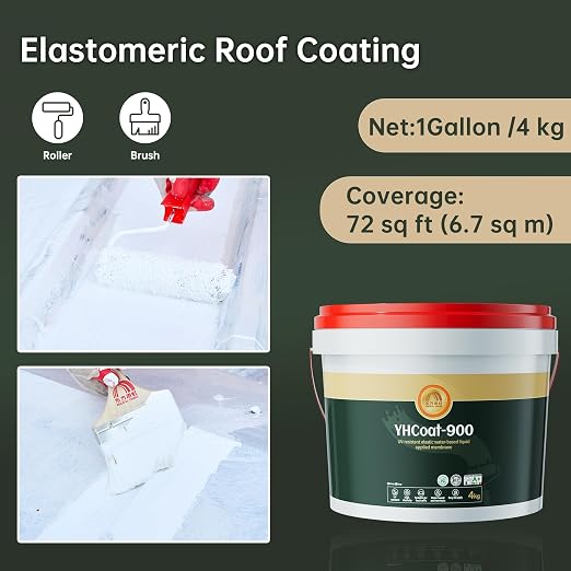 1 Gallon White Waterproof Elastomeric Roof Coating Sealant, Flexible Solar - Image 3