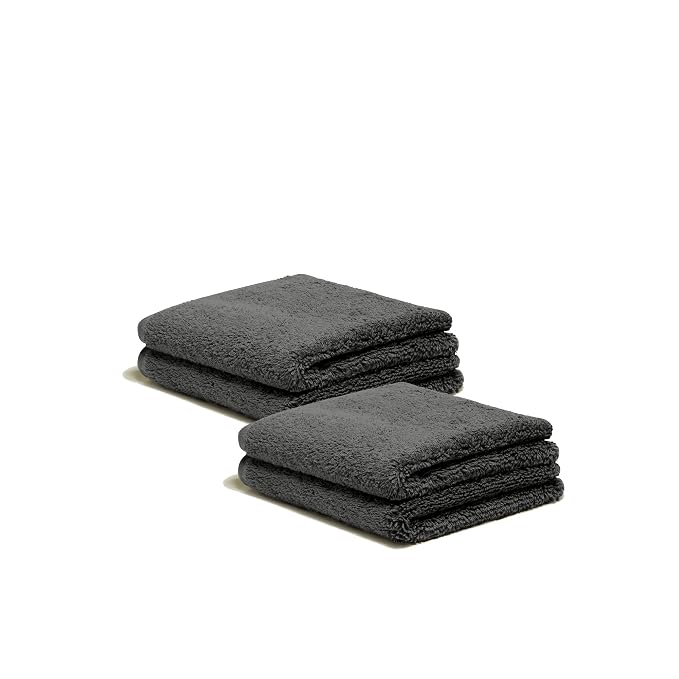 Italic Serene Ultraplush Cotton Washcloth Towel Set, 4 Soft & Absorbent Face by Italic