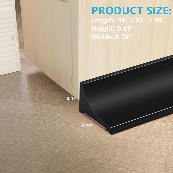 98Inch Shower Threshold Water Dam, Self-Adhesive Silicone Shower Barrier Water - Image 3