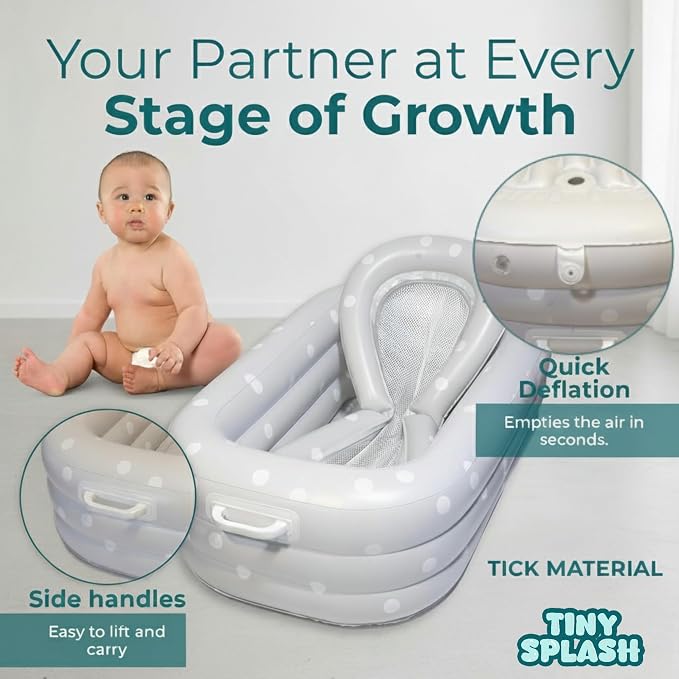 Inflatable Baby Bathtub Complete Set – Portable Non-Slip Baby Bath Tub - Image 6