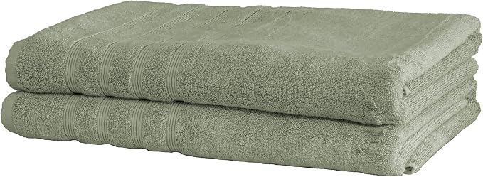 Mosobam Luxury Turkish Towels Set of 2 Bath Sheets 35X70 Seagrass Green 700 GSM by Mosobam