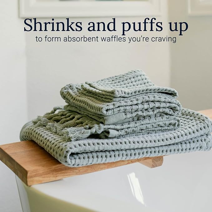GILDEN TREE Waffle Towels for Bathroom Luxury 100% Cotton Bath Towels, Quick - Image 3