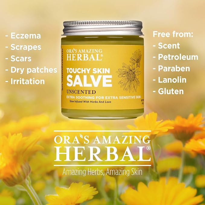 Ora's Amazing Herbal Unscented Moisturizer Travel Set, Touchy Skin Salve - Image 5