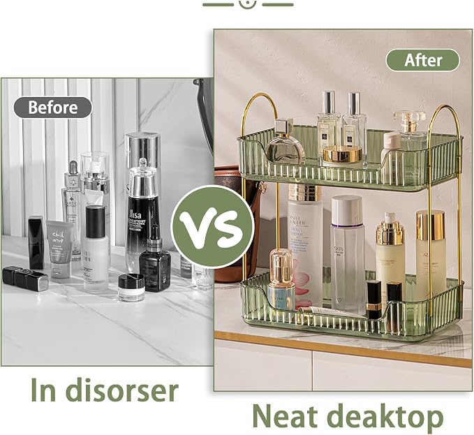 Bathroom Counter Organizer Countertop Storage, Cosmetics Skincare Shelf - Image 5