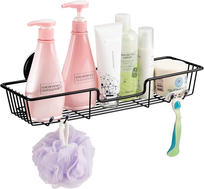 SANNO Suction Cups Shower Caddy, Bathroom Storage Combo Organizer, Rustproof - Image 5