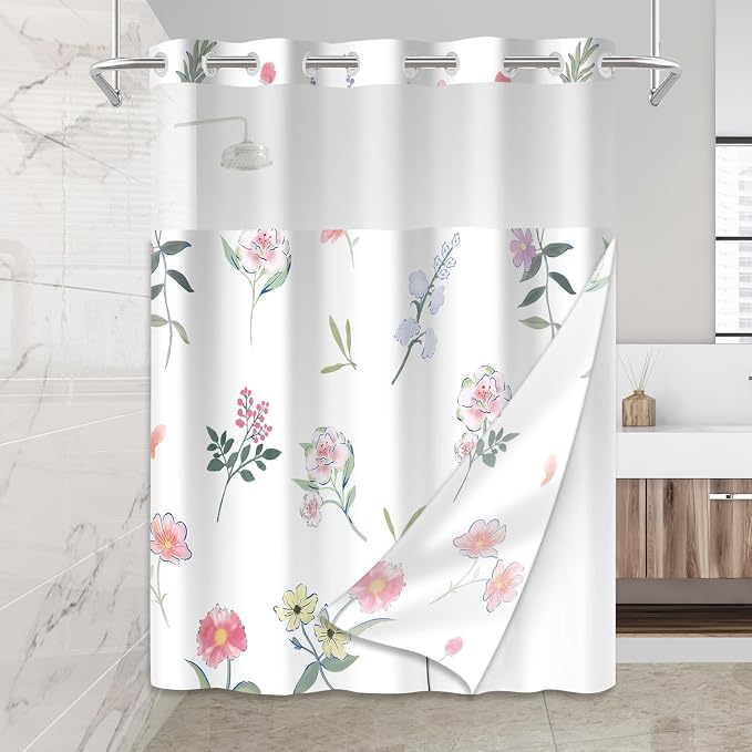 No Hook Shower Curtain Set by Mightree
