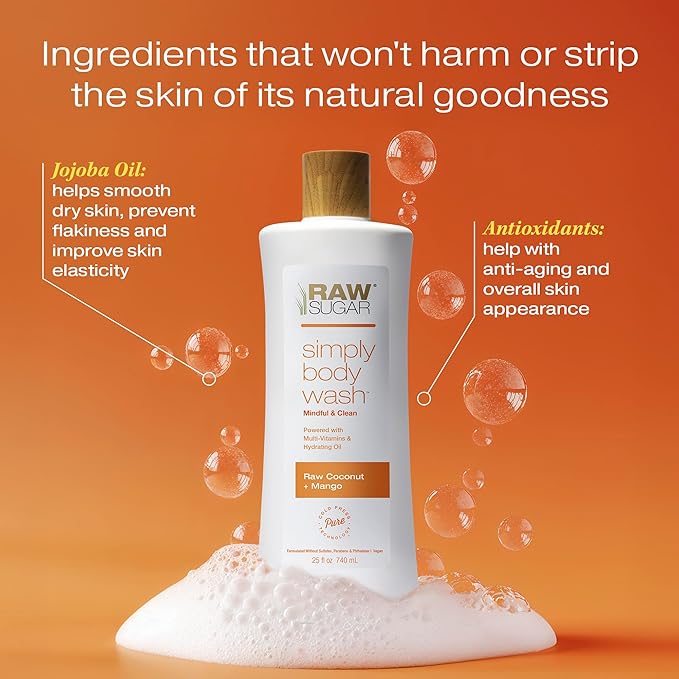 RAW SUGAR Simply Body Wash, Bath Soap, Formulated without Sulfates & Parabens - Image 3