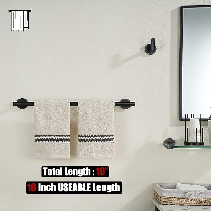 JQK Towel Bar Oil Rubbed Bronze, 19 Inch 304 Stainless Steel Thicken 0.8mm - Image 3