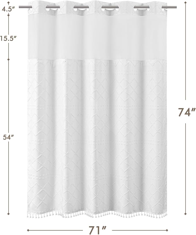 ROSERY No Hook Shower Curtain - Image 7