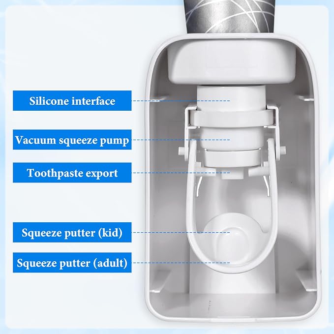 Toothpaste Dispenser Automatic Toothpaste Squeezer Wall Mount Toothpastes - Image 4